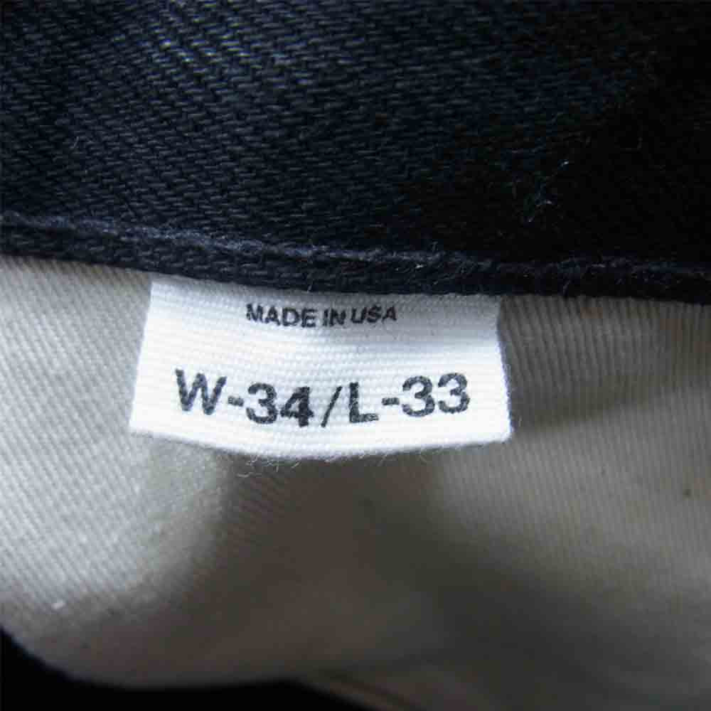 Ron Herman ロンハーマン DENIM 国内正規品 5220600541836 クラッシュ加工 セルビッジ ブラックデニムパンツ ブラック系 34【中古】