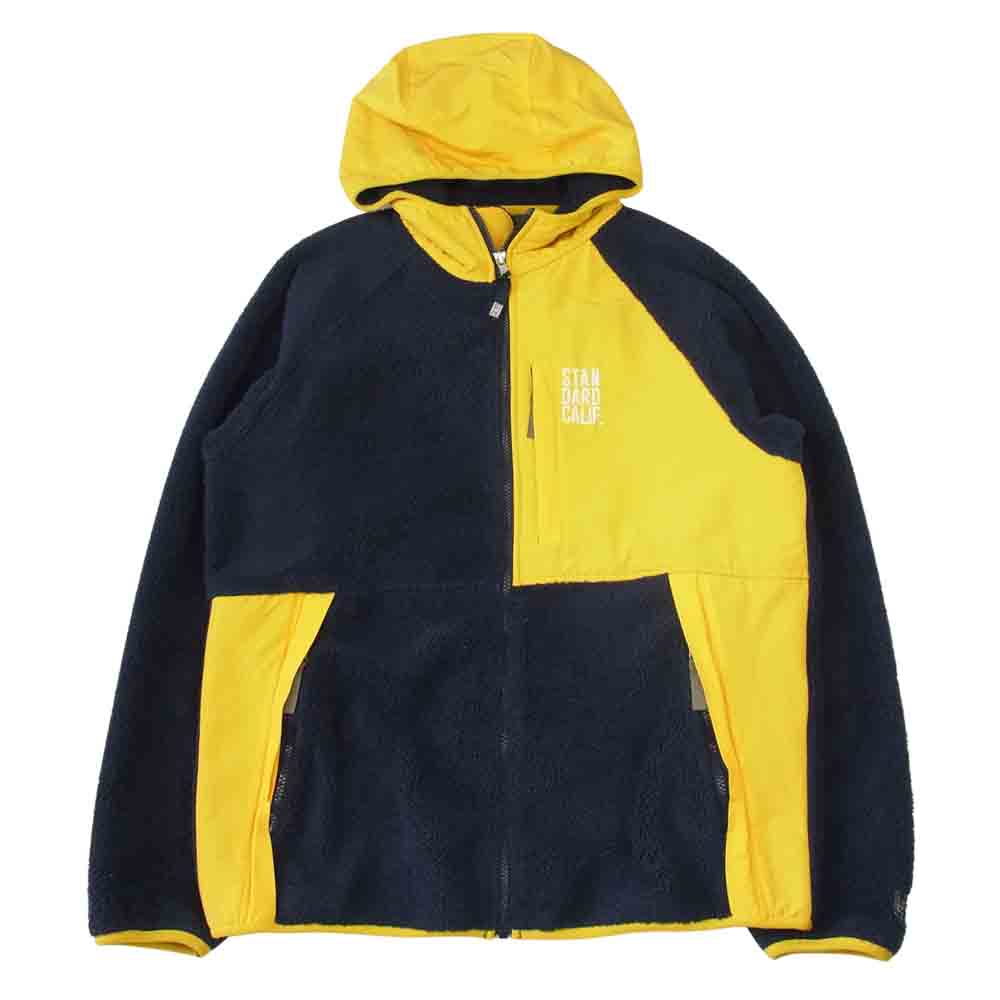 STANDARD CALIFORNIA スタンダードカリフォルニア Classic Pile Hood Jacket パイル フリース 2トーン ジャケット イエロー系 ネイビー系 XL【中古】