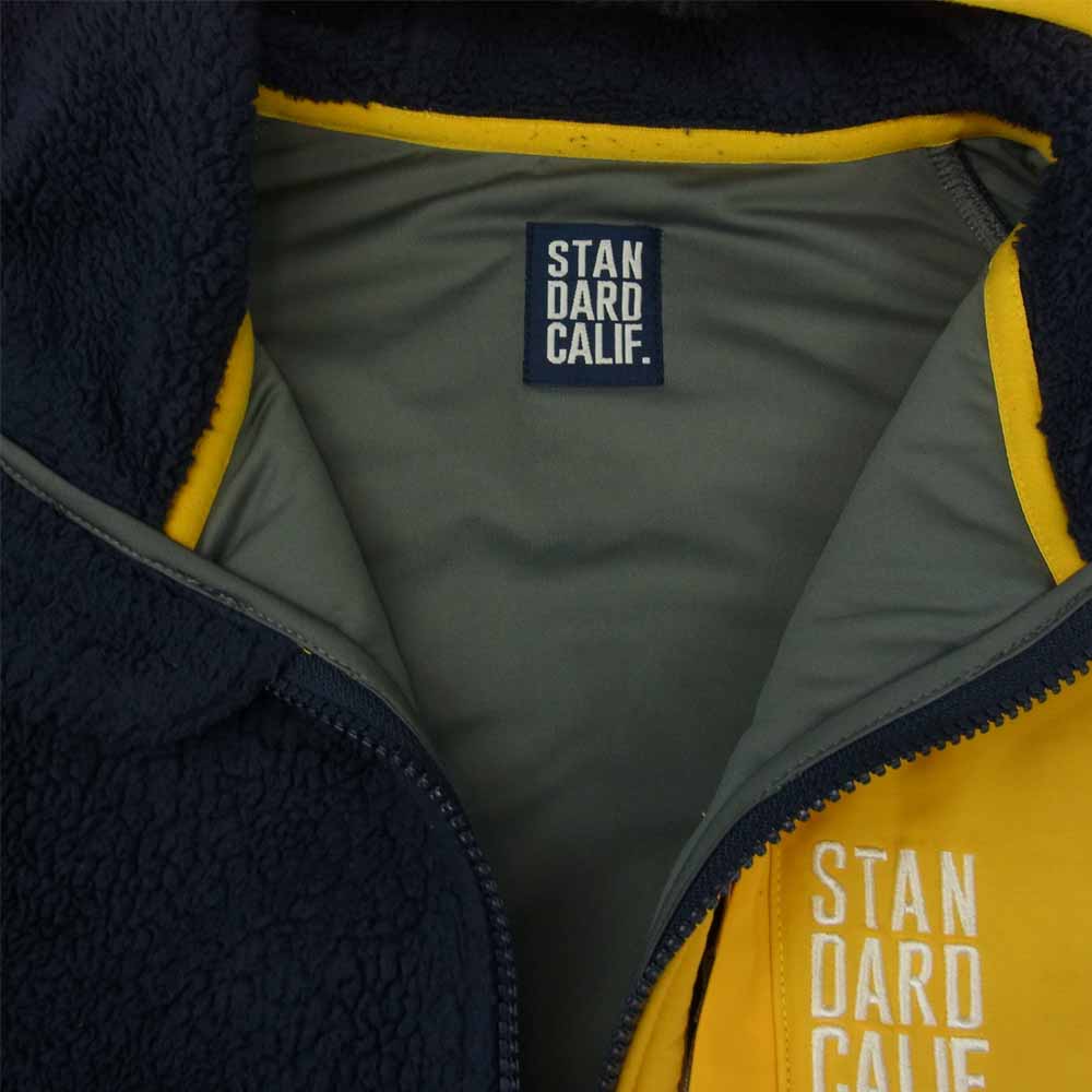 STANDARD CALIFORNIA スタンダードカリフォルニア Classic Pile Hood Jacket パイル フリース 2トーン ジャケット イエロー系 ネイビー系 XL【中古】