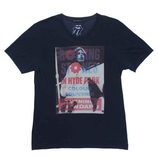 HYSTERIC GLAMOUR ヒステリックグラマー 0652CT01 ×ROLLING STONES ローリング ストーンズ プリント 半袖 Tシャツ ブラック系 M【中古】