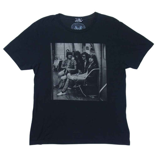 HYSTERIC GLAMOUR ヒステリックグラマー 0253CT13 RAMONES ラモーンズ NYC SUBWAY’75 プリント 半袖 Tシャツ ブラック系 M【中古】