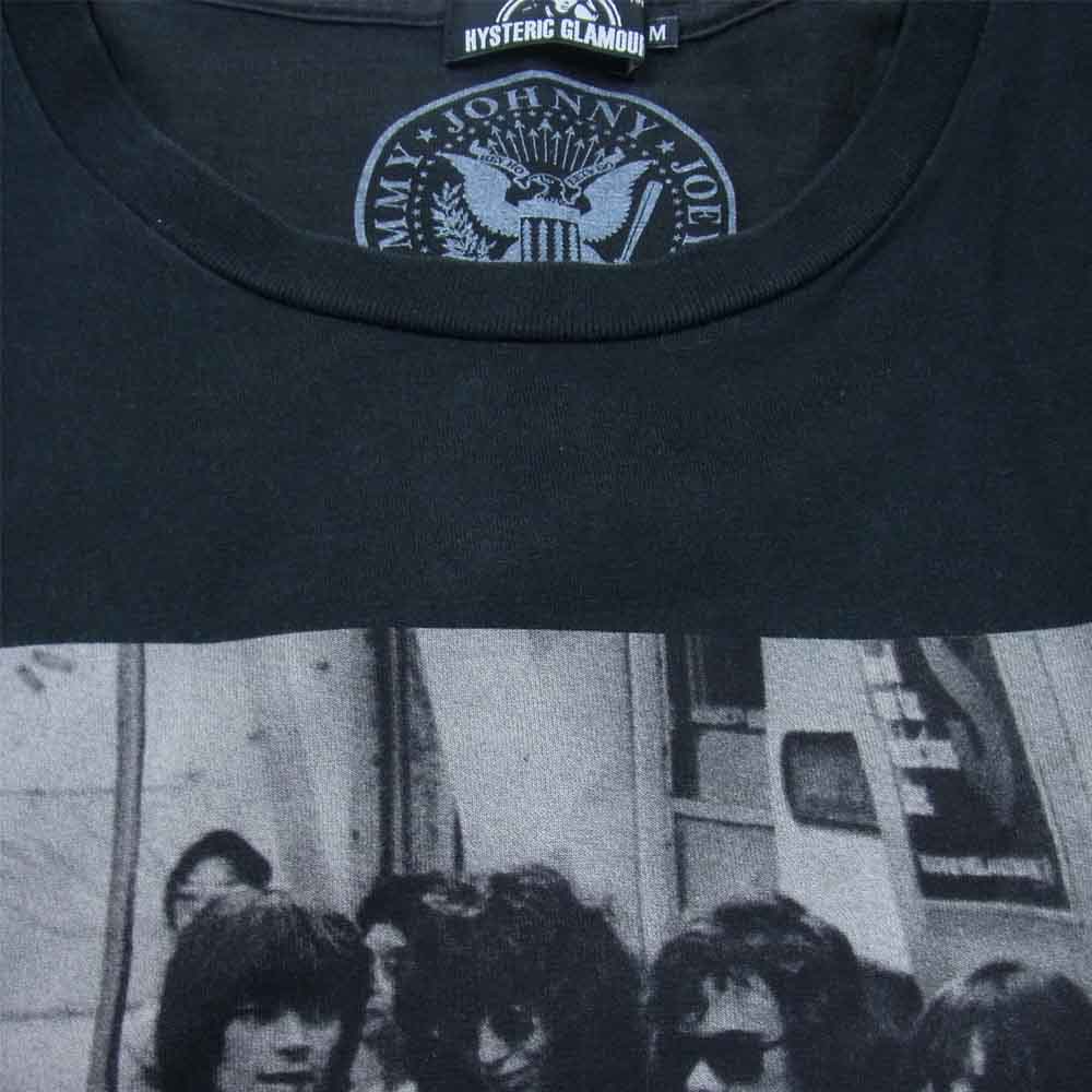 HYSTERIC GLAMOUR ヒステリックグラマー 0253CT13 RAMONES ラモーンズ NYC SUBWAY’75 プリント 半袖 Tシャツ ブラック系 M【中古】