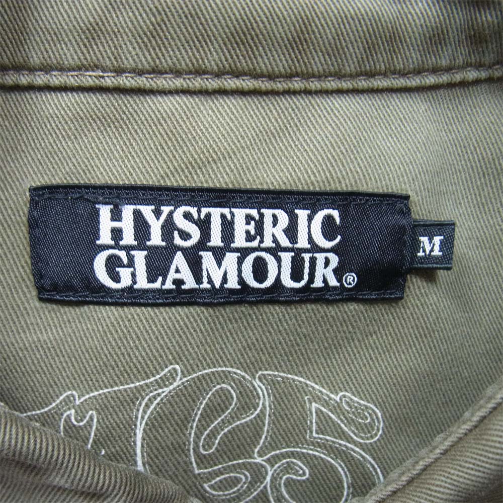 HYSTERIC GLAMOUR ヒステリックグラマー 0211AH04 CM5 BABES IN ARMS MILITARY SHIRTS ベイブス イン アーミー ミリタリー シャツ カーキ系 M【中古】
