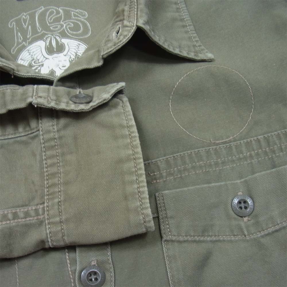 HYSTERIC GLAMOUR ヒステリックグラマー 0211AH04 CM5 BABES IN ARMS MILITARY SHIRTS ベイブス イン アーミー ミリタリー シャツ カーキ系 M【中古】