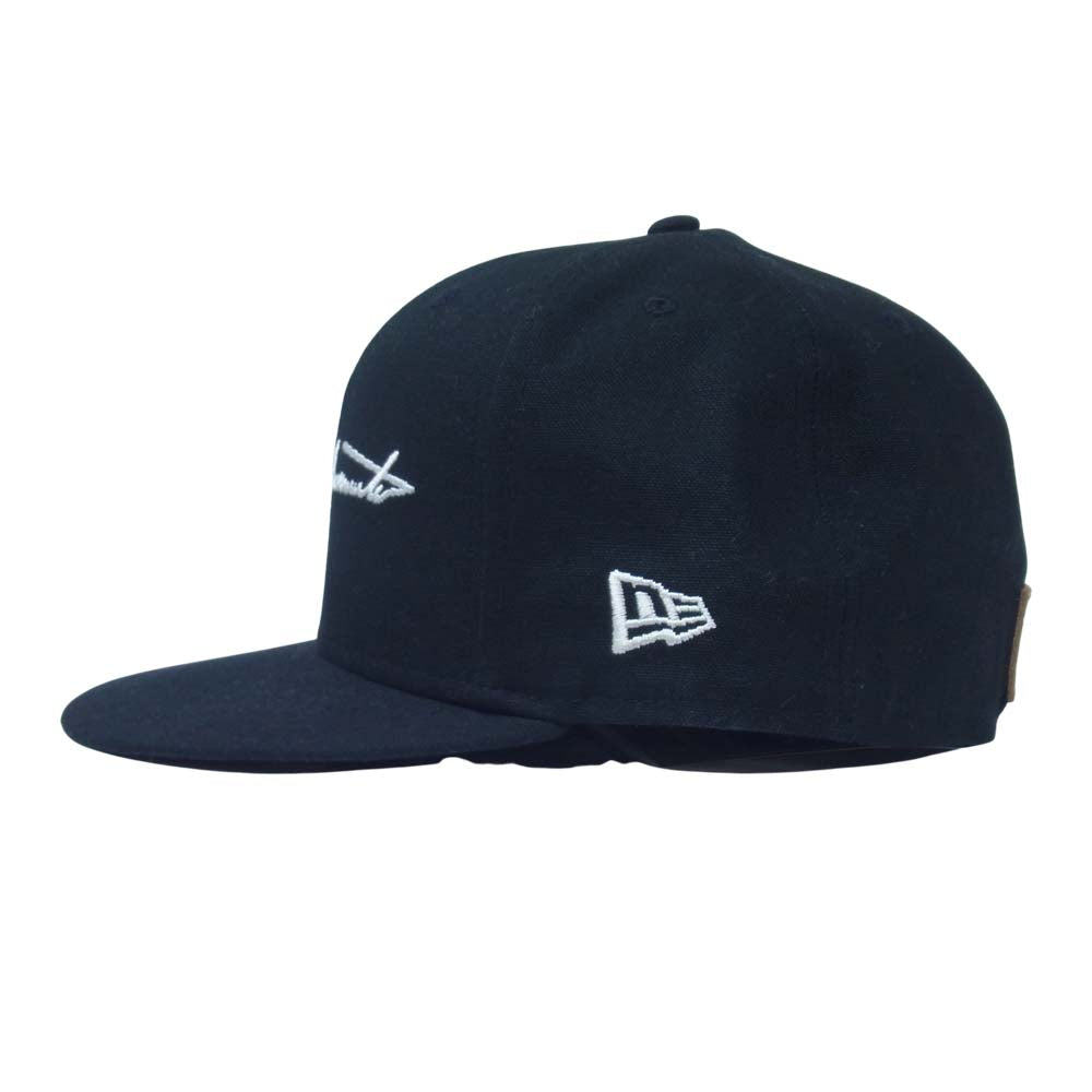 Yohji Yamamoto ヨウジヤマモト POUR HOMME プールオム × NEW ERA ニューエラ 59FIFTY CAP ロゴ ベースボール キャップ ブラック系 7 1/2(59.6cm)【美品】【中古】