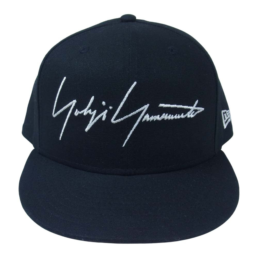 Yohji Yamamoto ヨウジヤマモト POUR HOMME プールオム × NEW ERA ニューエラ 59FIFTY CAP ロゴ ベースボール キャップ ブラック系 7 1/2(59.6cm)【美品】【中古】
