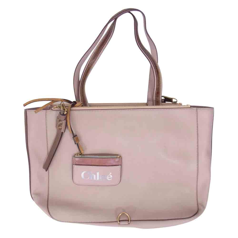 Chloe クロエ レザー トートバッグ ピンク系【中古】