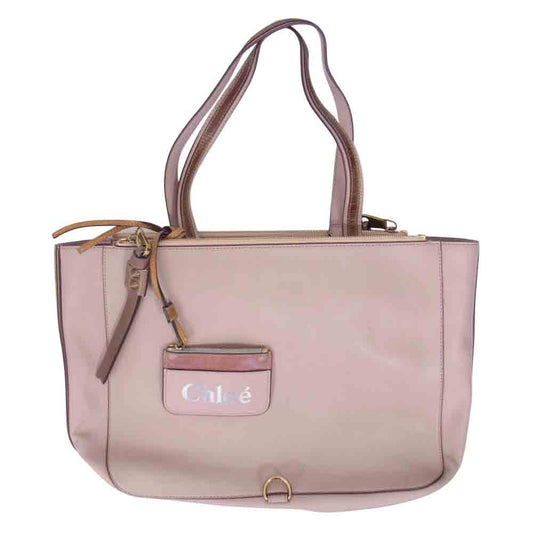 Chloe クロエ レザー トートバッグ ピンク系【中古】