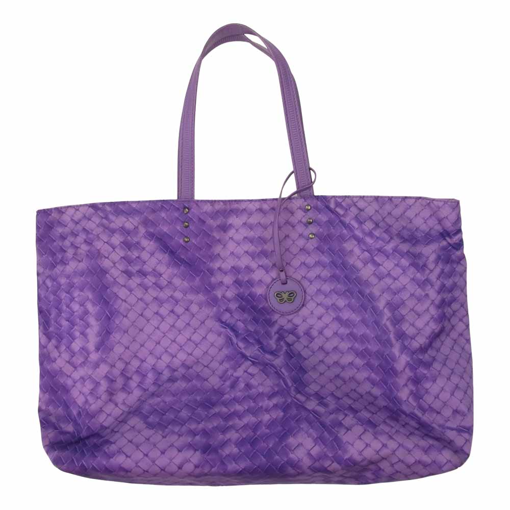BOTTEGAVENETA ボッテガヴェネタ イントレチャート プリント トートバッグ パープル系【中古】