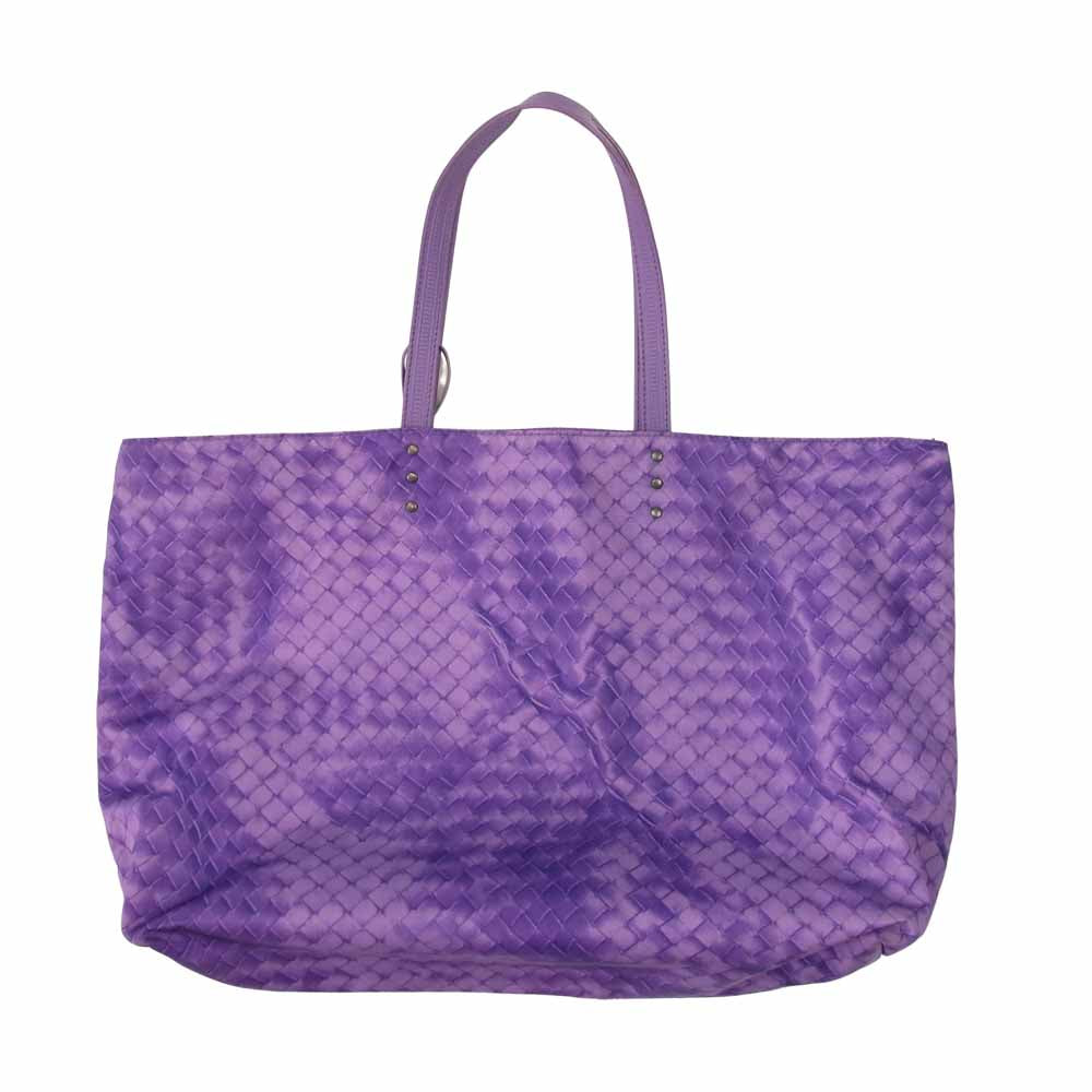 BOTTEGAVENETA ボッテガヴェネタ イントレチャート プリント トートバッグ パープル系【中古】