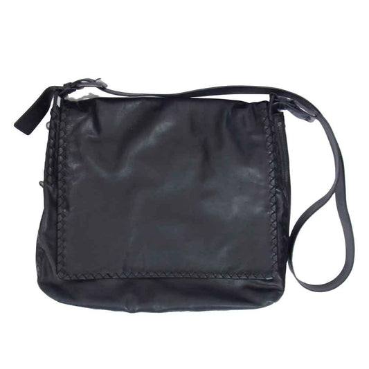 BOTTEGAVENETA ボッテガヴェネタ イントレチャート レザー ショルダー バッグ ブラック系【中古】