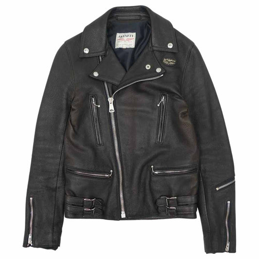 Lewis Leathers ルイスレザー THE REAL McCOY'S リアルマッコイズ 別注 391T Lightning ディアスキン ライトニング レザー ライダース ジャケット ブラック系 34【中古】