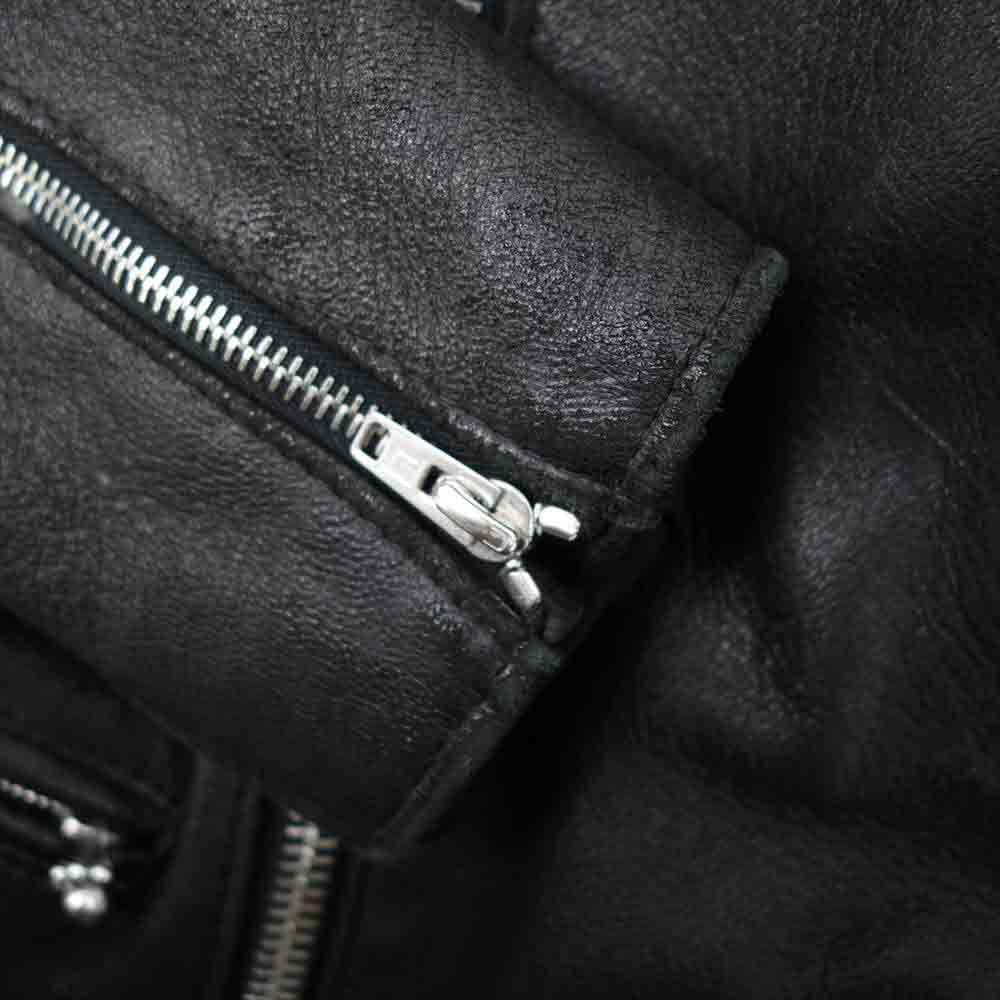 Lewis Leathers ルイスレザー THE REAL McCOY'S リアルマッコイズ 別注 391T Lightning ディアスキン ライトニング レザー ライダース ジャケット ブラック系 34【中古】