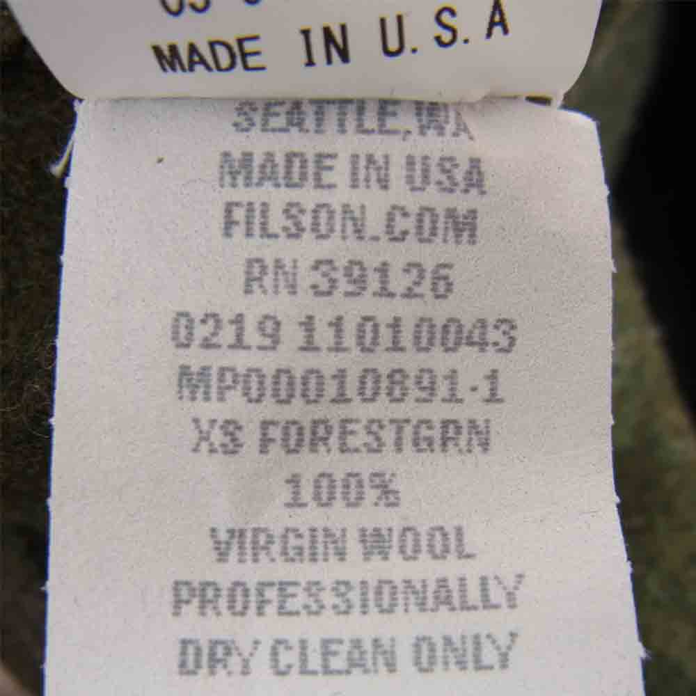 FILSON フィルソン 8041-45-000006 マッキーノクルーザー ウール ハンティング ジャケット カーキ系 XS【美品】【中古】