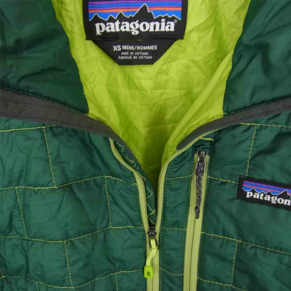 patagonia パタゴニア 15AW 84021 NANO PUFF ナノパフ プルオーバー フリース ジャケット グリーン系 XS【中古】