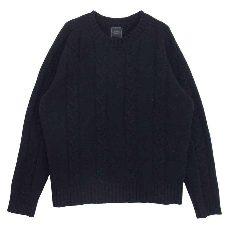 RATS ラッツ 18’RN-0905 ALAN KNIT アラン ニット セーター ブラック系 L【中古】