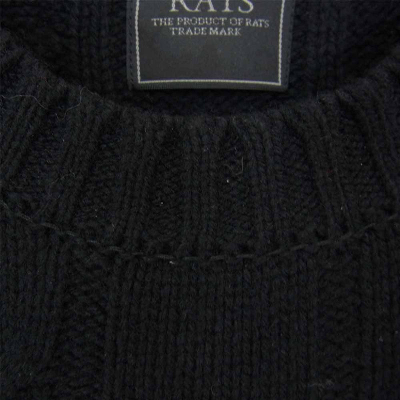 RATS ラッツ 18’RN-0905 ALAN KNIT アラン ニット セーター ブラック系 L【中古】