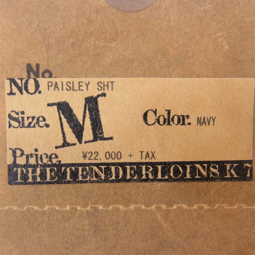 TENDERLOIN テンダーロイン T-PAISLEY SHT ペイズリー 半袖 シャツ ネイビー系 M【中古】