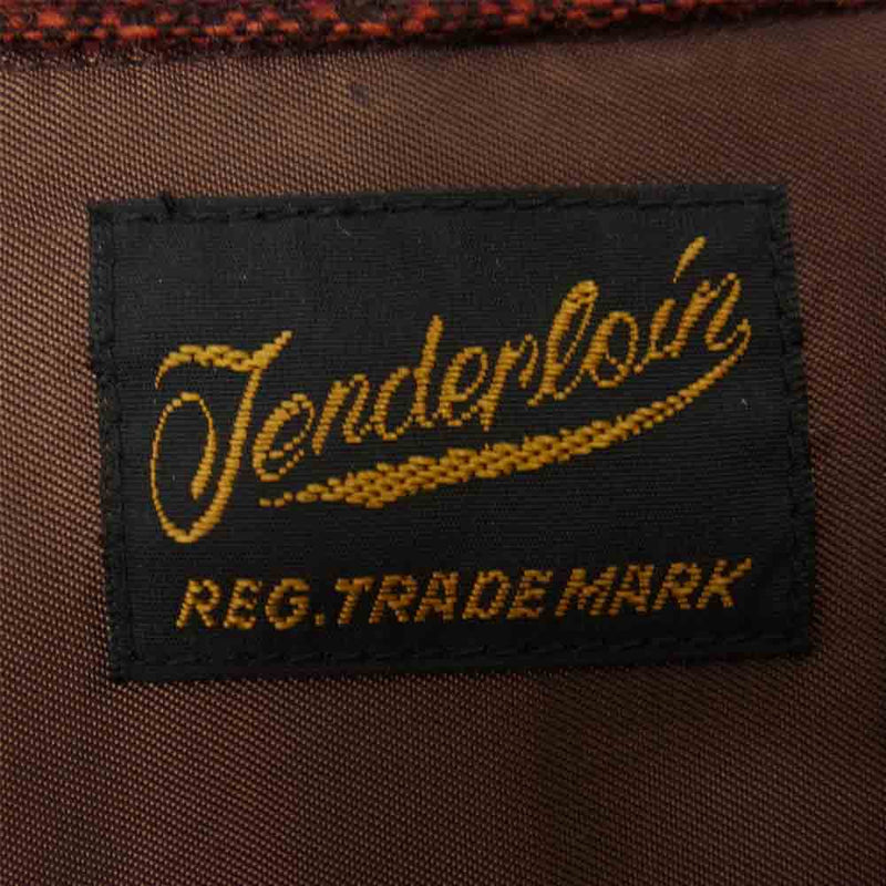 TENDERLOIN テンダーロイン T-WOOL SHT P ウール 長袖 オープンカラー 開襟 チェック シャツ レッド系 M【中古】