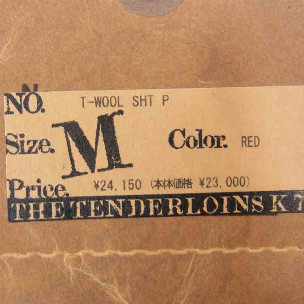 TENDERLOIN テンダーロイン T-WOOL SHT P ウール 長袖 オープンカラー 開襟 チェック シャツ レッド系 M【中古】