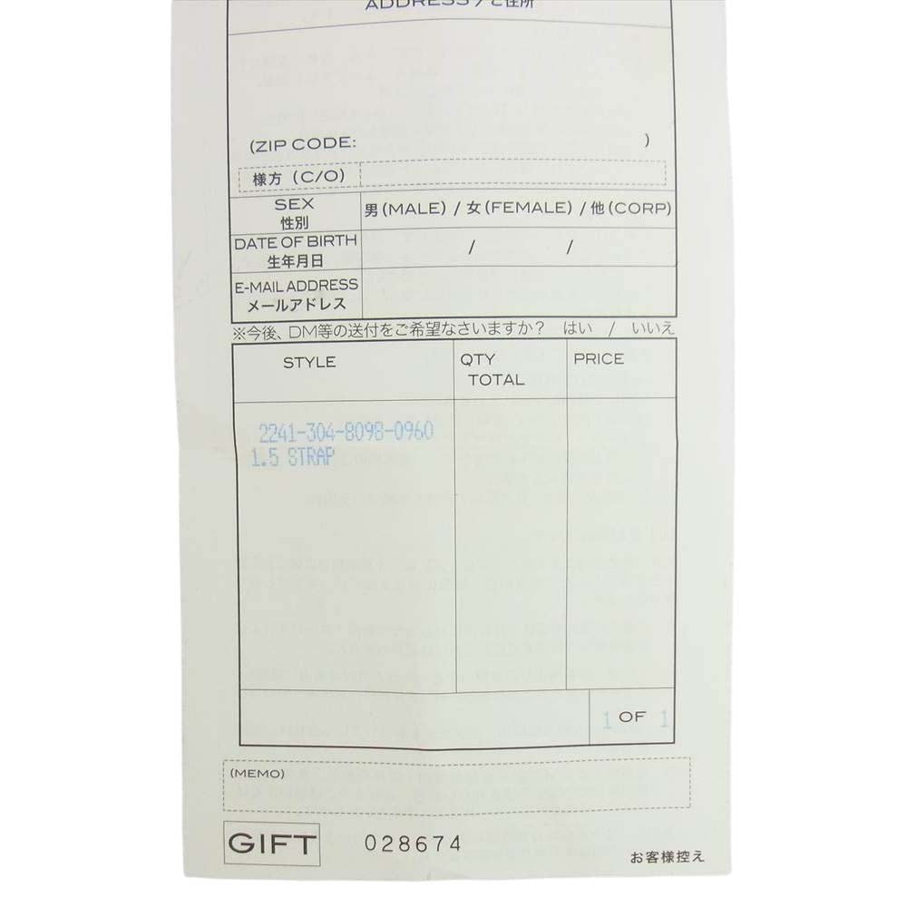 CHROME HEARTS クロムハーツ（原本有） 1.5 STRAP レザー ストラップ ブラック系【中古】