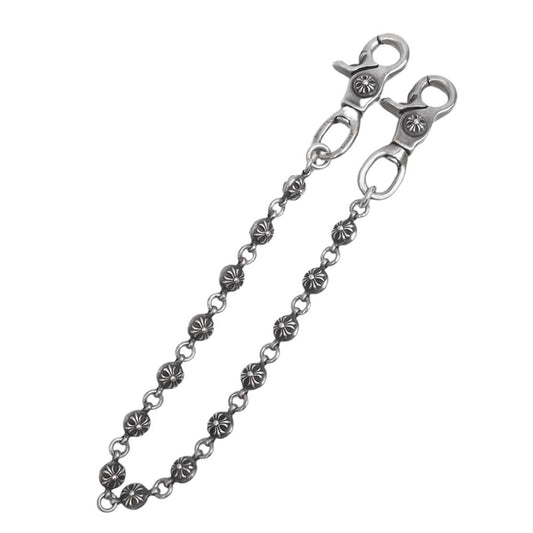 CHROME HEARTS クロムハーツ（原本無） 2クリップ ショート クロスボール ウォレットチェーン シルバー系【中古】