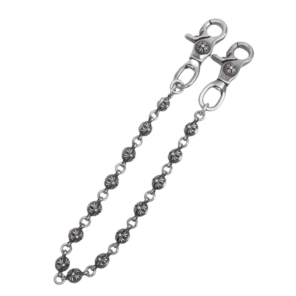 CHROME HEARTS クロムハーツ（原本無） 2クリップ ショート クロスボール ウォレットチェーン シルバー系【中古】