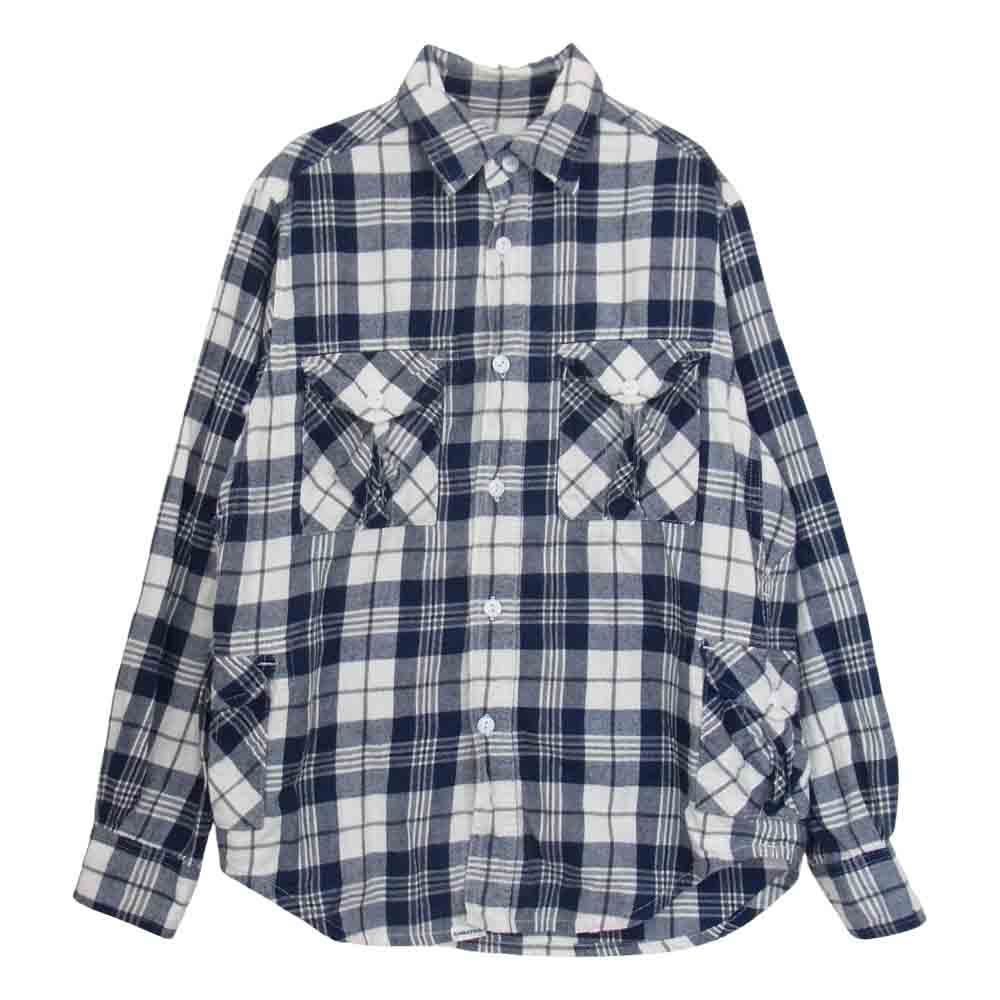 SASAFRAS ササフラス GARDENER ガーデナー チェック 長袖 シャツ ネイビー系 XS【中古】