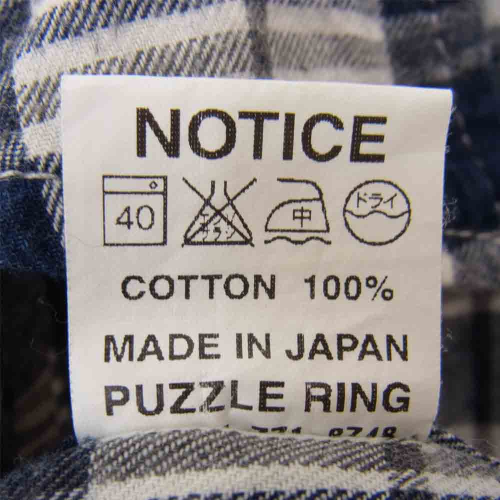 SASAFRAS ササフラス GARDENER ガーデナー チェック 長袖 シャツ ネイビー系 XS【中古】