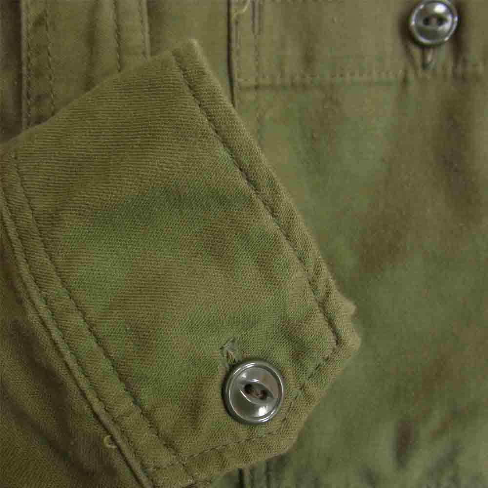 SASAFRAS ササフラス FEEL SUN HALF + フィール サン ハーフプラス ミリタリー シャツ ジャケット カーキ系 XS【中古】