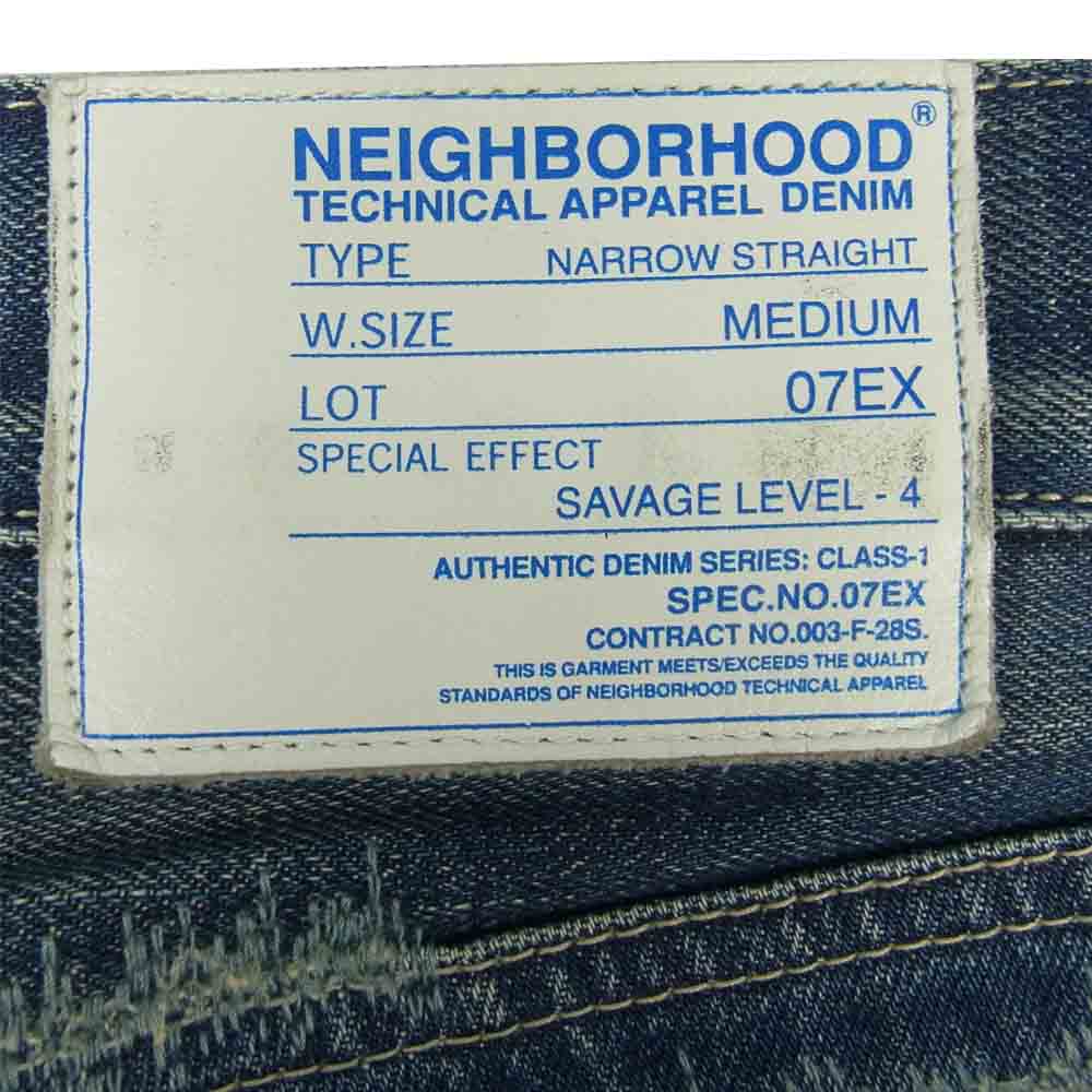 NEIGHBORHOOD ネイバーフッド 07AW scab savage narrow denim level4 スキャブ サべージ ナロー デニム パンツ インディゴブルー系 M【中古】