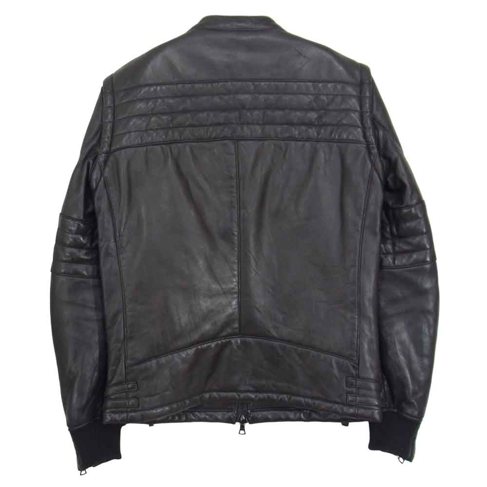 ATTACHMENT アタッチメント 2-WAY TYPE LAMB LEATHER SINGLE RIDERS PADDED JACKET パテッド ラムレザー シングル ライダース ブラック系 1【中古】