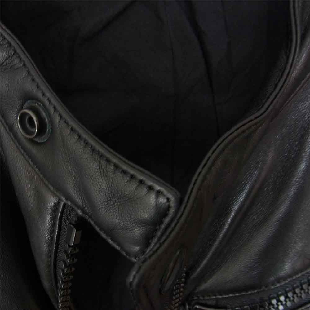 ATTACHMENT アタッチメント 2-WAY TYPE LAMB LEATHER SINGLE RIDERS PADDED JACKET パテッド ラムレザー シングル ライダース ブラック系 1【中古】