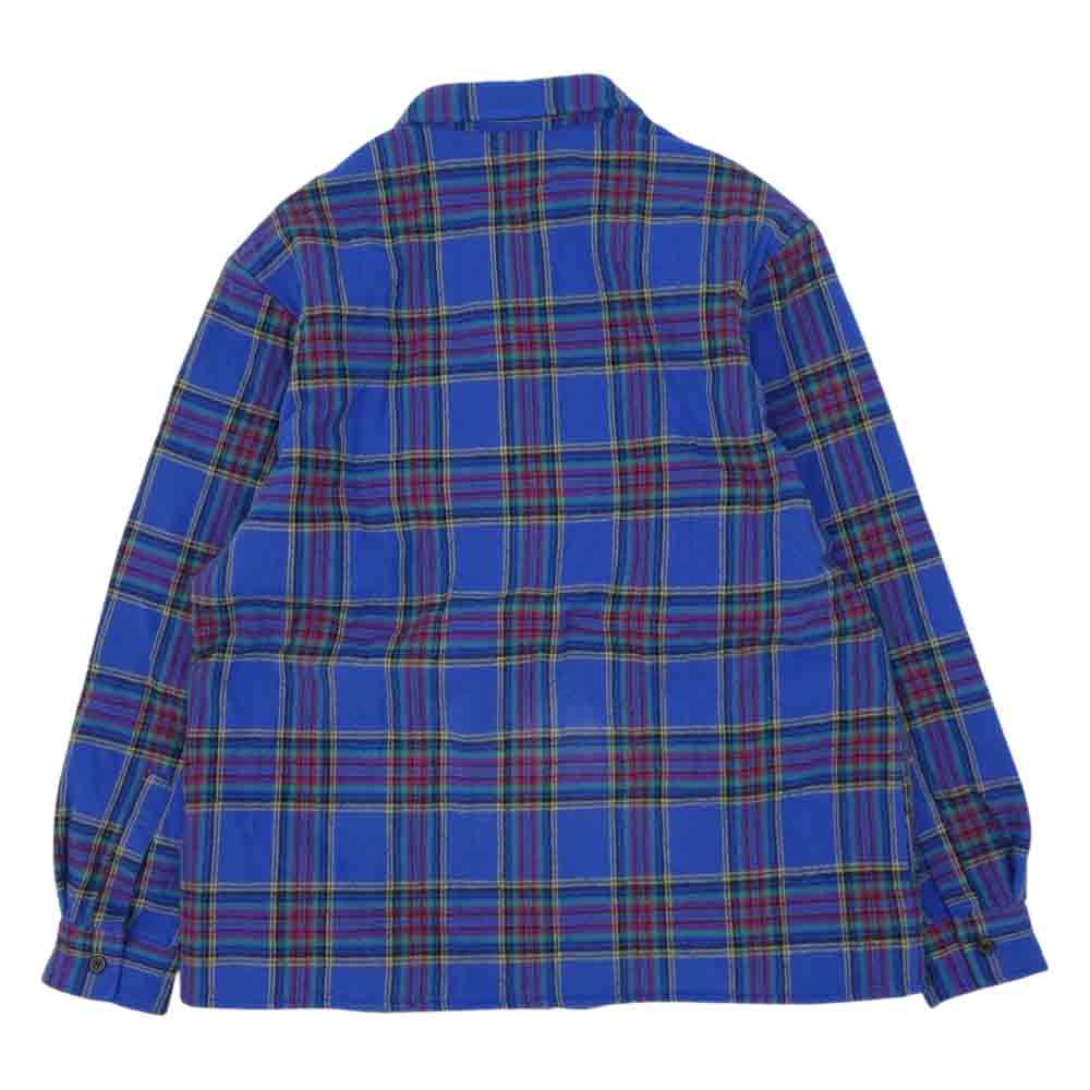 Supreme シュプリーム 21AW Quilted Plaid Flannel Shirt キルティング フランネル シャツ ブルー系 M【中古】