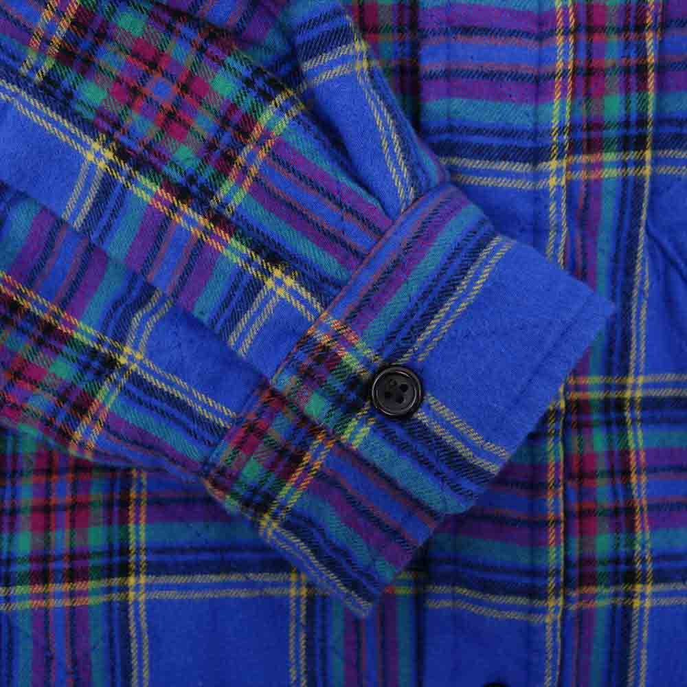 Supreme シュプリーム 21AW Quilted Plaid Flannel Shirt キルティング フランネル シャツ ブルー系 M【中古】