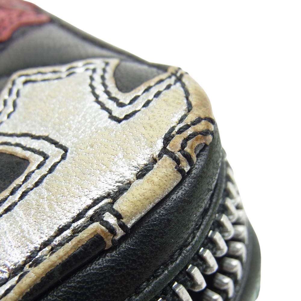 CHROME HEARTS クロムハーツ（原本無） REC F ZIP QUILTED キルテッド クロスパッチ キルティング レザー ウォレット【中古】