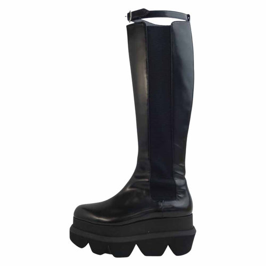 Sacai サカイ 21-05758 LEATHER LONG BOOTS レザー ロング チェルシー ブーツ ブラック系 39【中古】