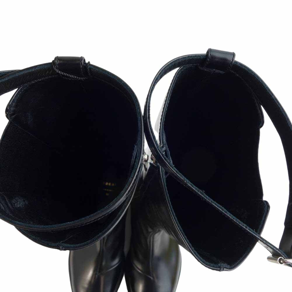 Sacai サカイ 21-05758 LEATHER LONG BOOTS レザー ロング チェルシー ブーツ ブラック系 39【中古】