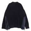 Sacai サカイ 21AW 21-02653M Wool Knit Pullover ウール プルオーバー ドッキング ニット ブラック系 2【中古】