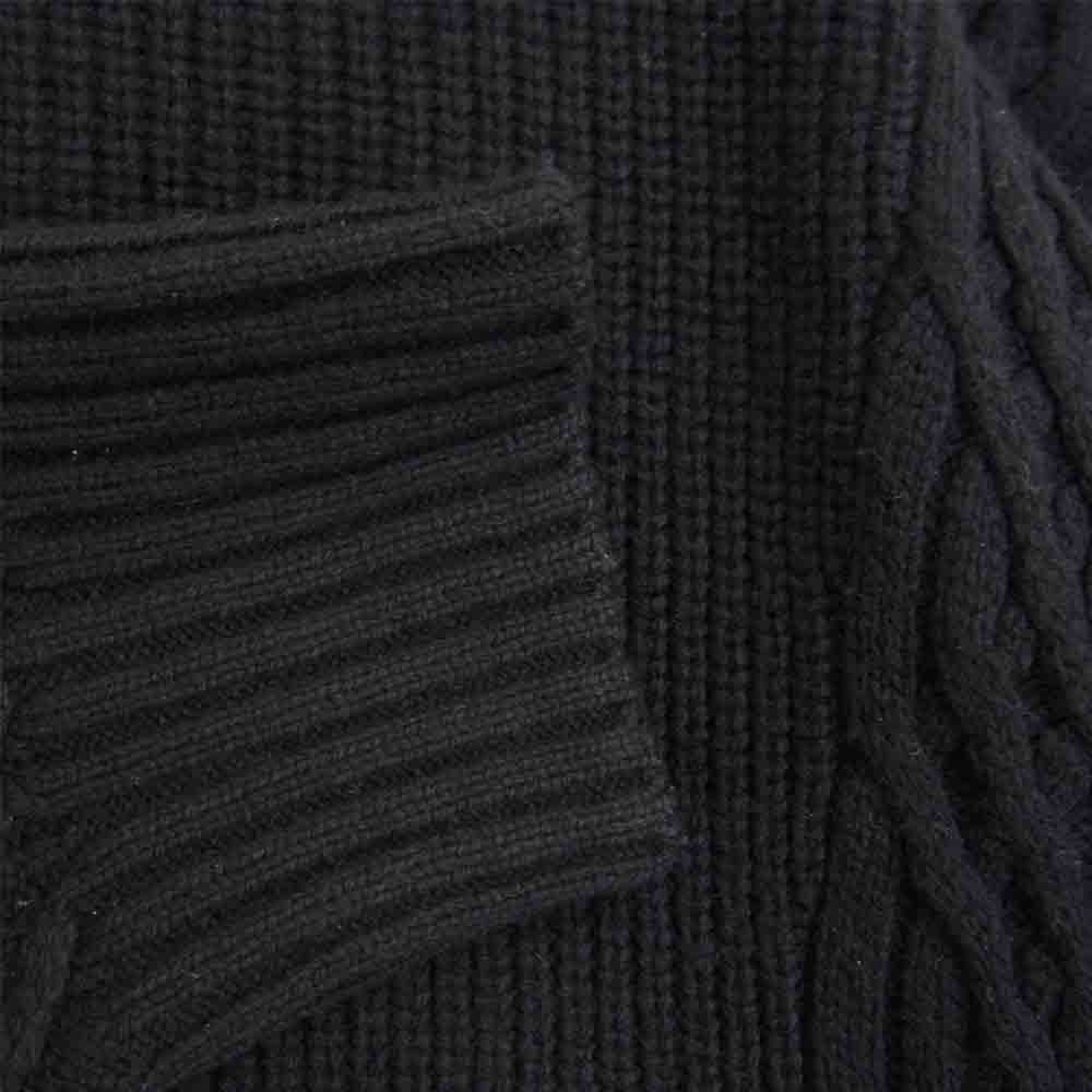 Sacai サカイ 21AW 21-02653M Wool Knit Pullover ウール プルオーバー ドッキング ニット ブラック系 2【中古】