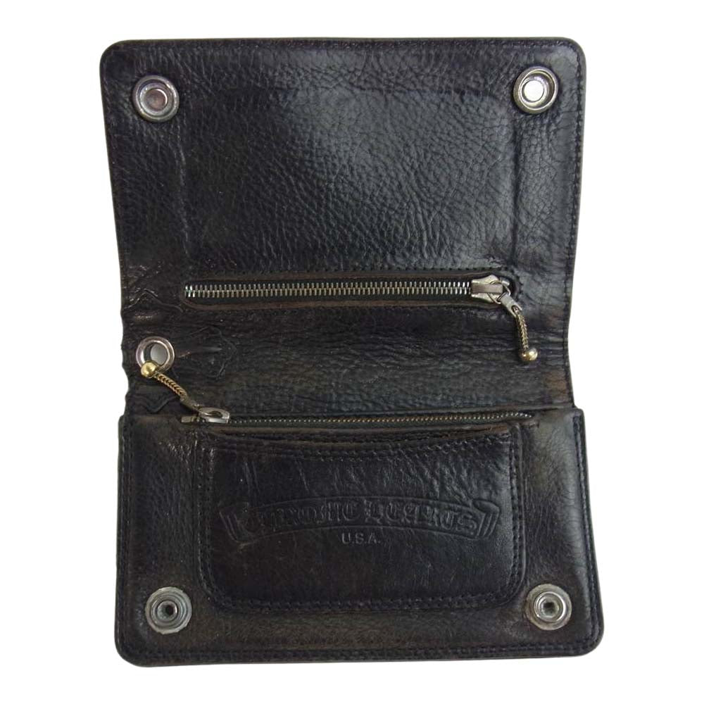 CHROME HEARTS クロムハーツ（原本無） 2ZIP WALLET 2ジップ ウォレット ブラック系【中古】