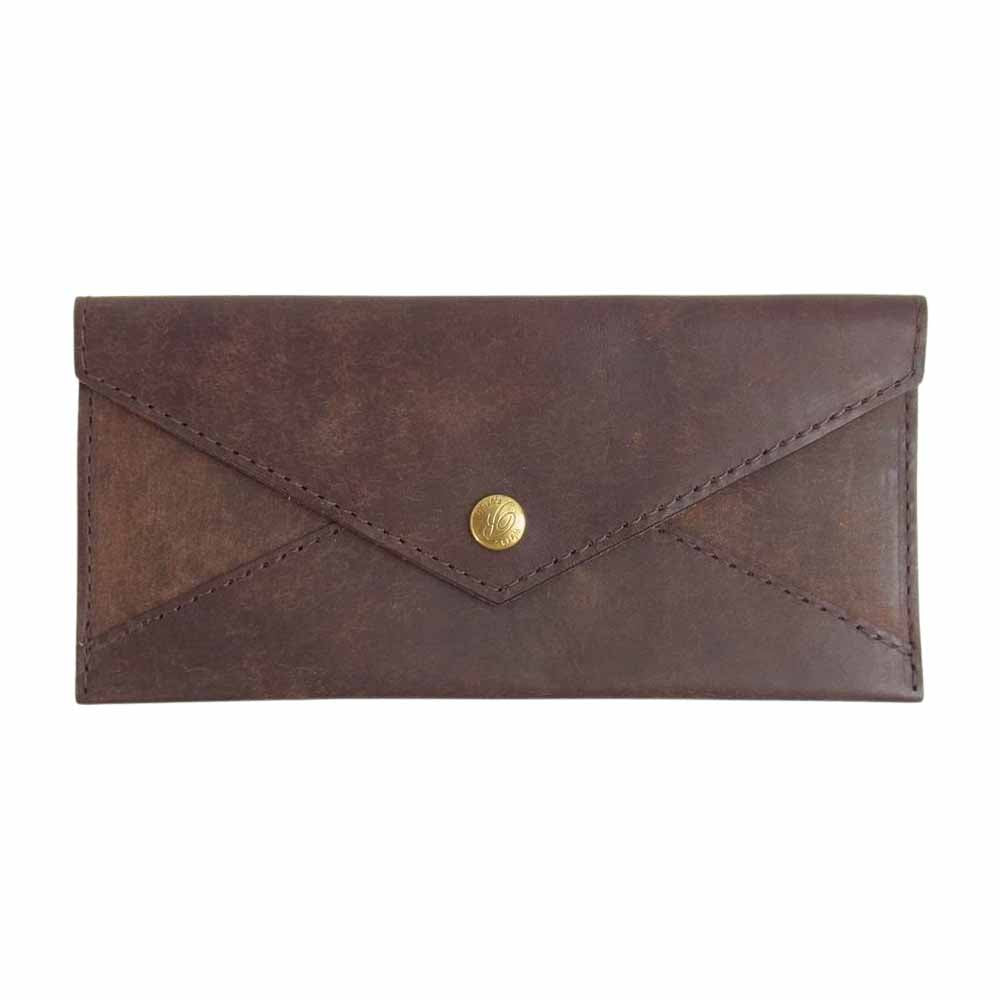 リュウ レザー ロング ウォレット ブラウン系【美品】【中古】