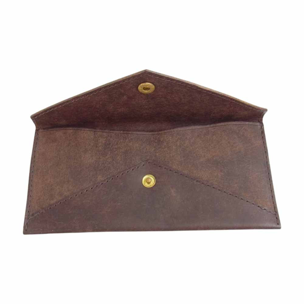 リュウ レザー ロング ウォレット ブラウン系【美品】【中古】