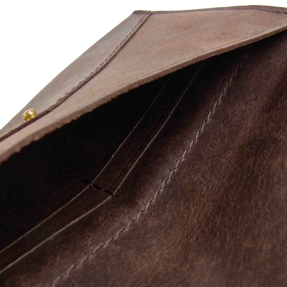 リュウ レザー ロング ウォレット ブラウン系【美品】【中古】