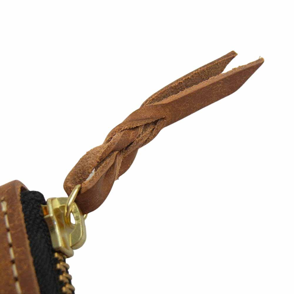 リュウ ラウンドジップ レザー ロングウォレット ブラウン系【美品】【中古】