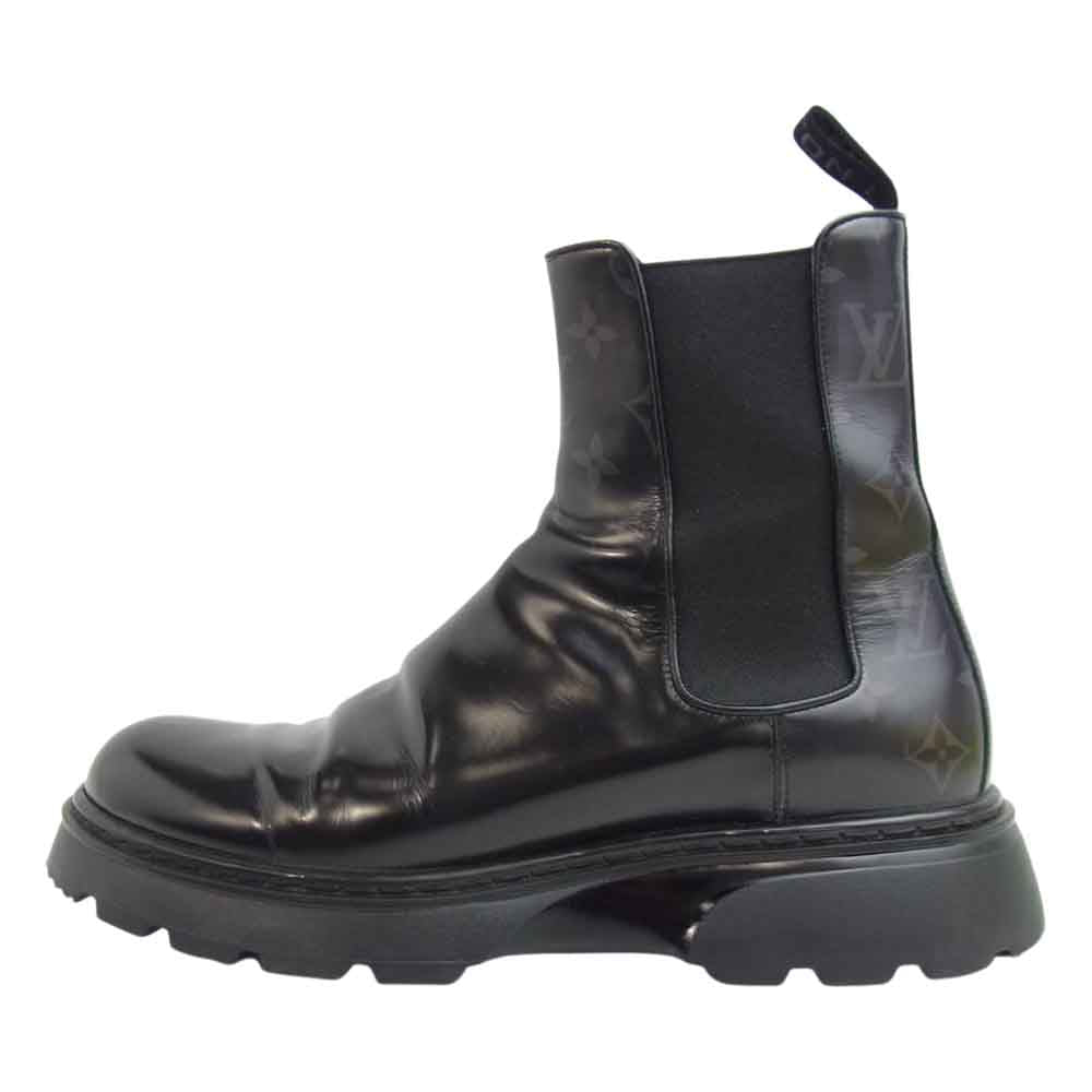 LOUIS VUITTON ルイ・ヴィトン 1A9FE9 LVボールド ライン モノグラム サイドゴア アンクルブーツ ブラック系 実寸約27cm【中古】