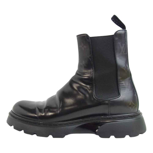 LOUIS VUITTON ルイ・ヴィトン 1A9FE9 LVボールド ライン モノグラム サイドゴア アンクルブーツ ブラック系 実寸約27cm【中古】