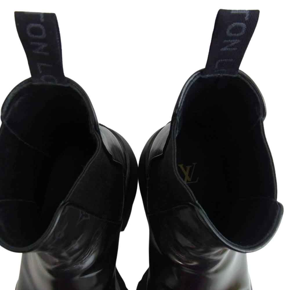 LOUIS VUITTON ルイ・ヴィトン 1A9FE9 LVボールド ライン モノグラム サイドゴア アンクルブーツ ブラック系 実寸約27cm【中古】