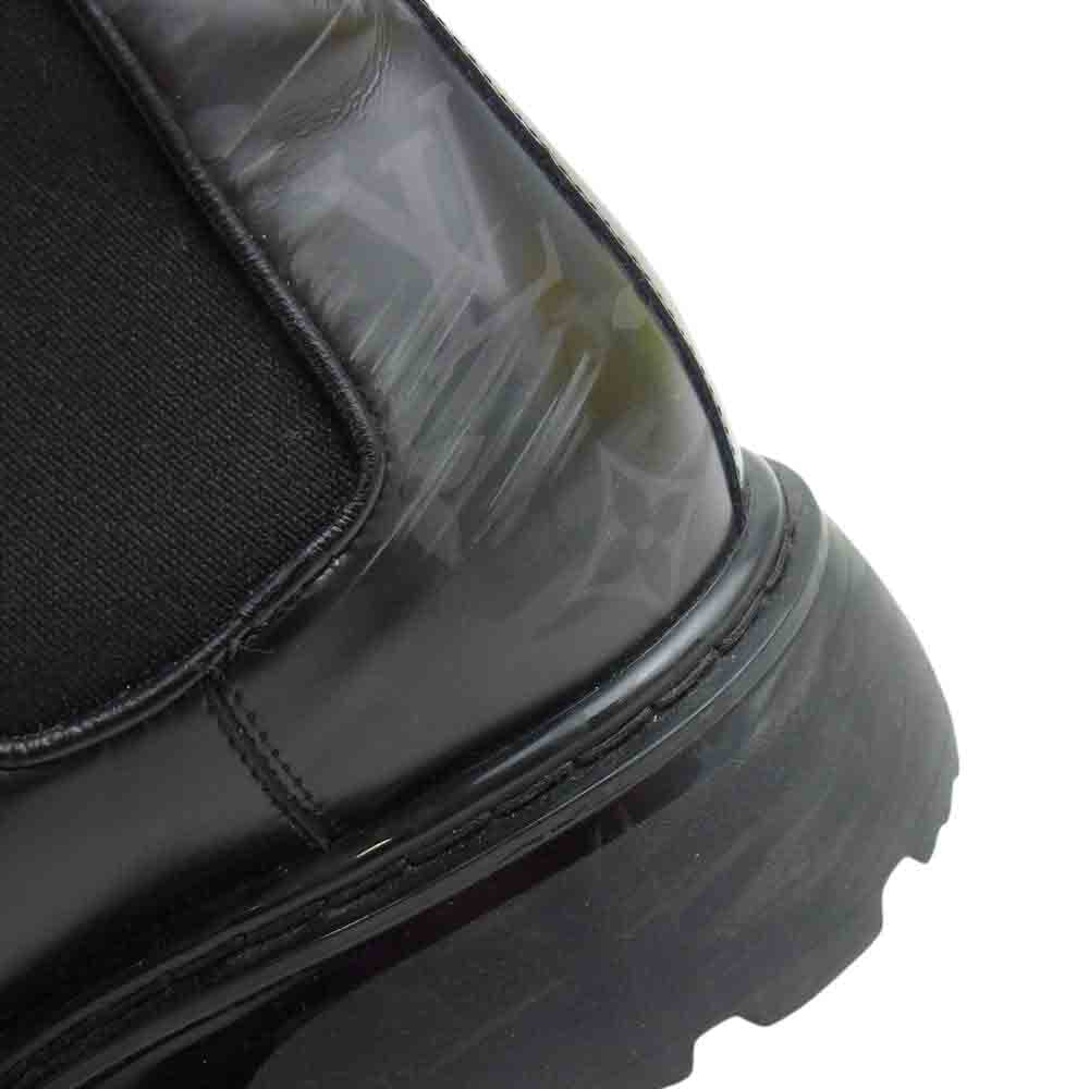 LOUIS VUITTON ルイ・ヴィトン 1A9FE9 LVボールド ライン モノグラム サイドゴア アンクルブーツ ブラック系 実寸約27cm【中古】