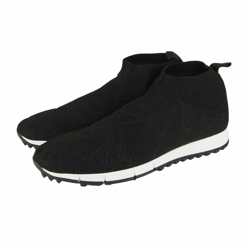 JIMMY CHOO ジミーチュウ NORWAY M ニット ソックス スニーカー ブラック系 43【極上美品】【中古】